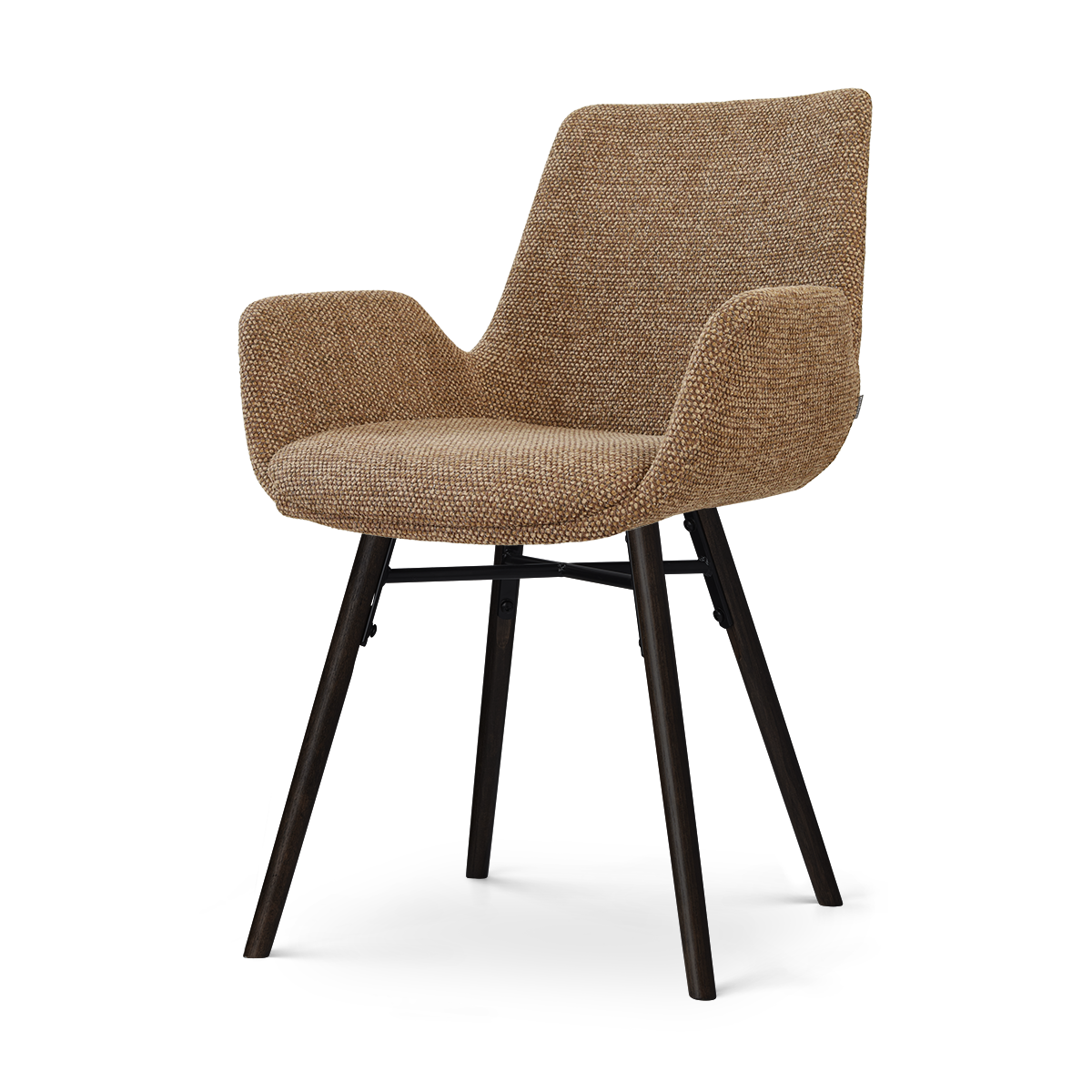 Nena-Eef eetkamerstoel bruin blend - zwart houten onderstel