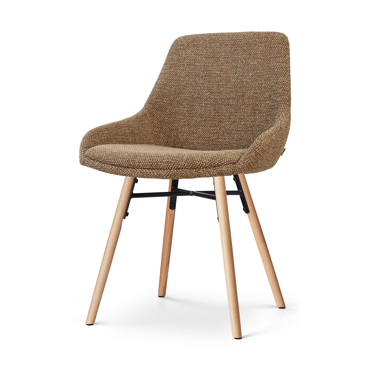 Nena-Isa eetkamerstoel bruin blend - houten onderstel