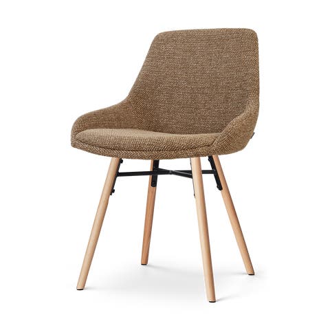 Nena-Isa eetkamerstoel bruin blend - houten onderstel