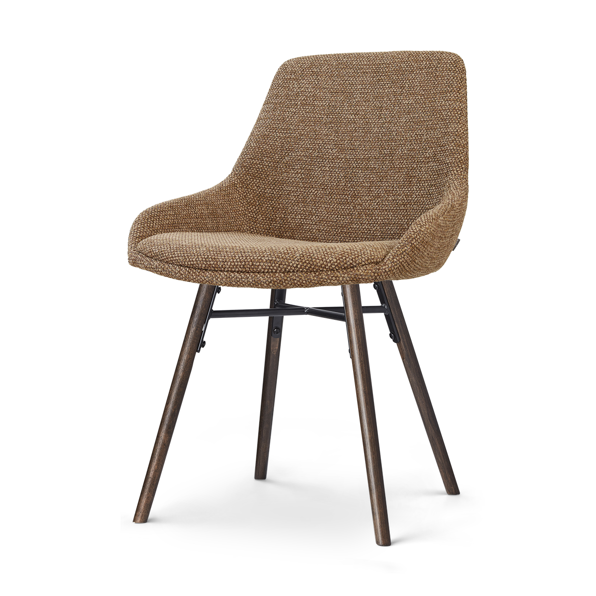 Nena-Isa eetkamerstoel bruin blend - walnoot houten onderstel