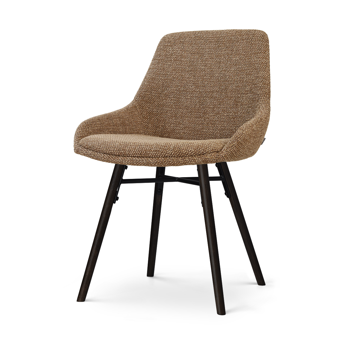 Nena-Isa eetkamerstoel bruin blend - zwart houten onderstel