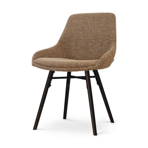 Nena-Isa eetkamerstoel bruin blend - zwart houten onderstel