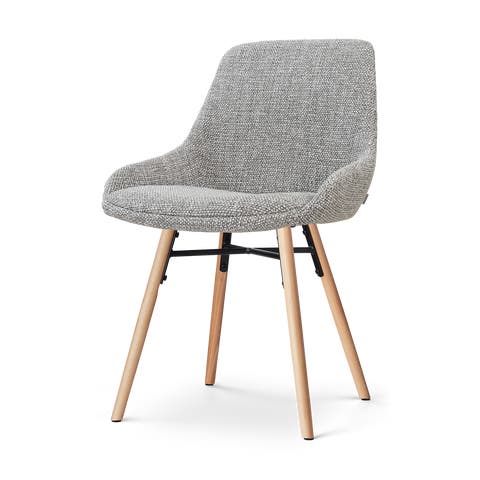 Nena-Isa eetkamerstoel grijs blend - houten onderstel