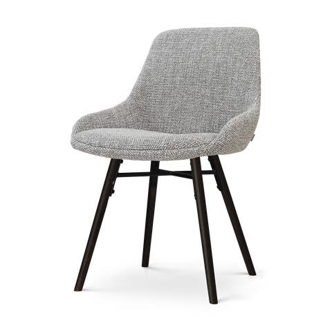 Nena-Isa eetkamerstoel grijs blend - zwart houten onderstel