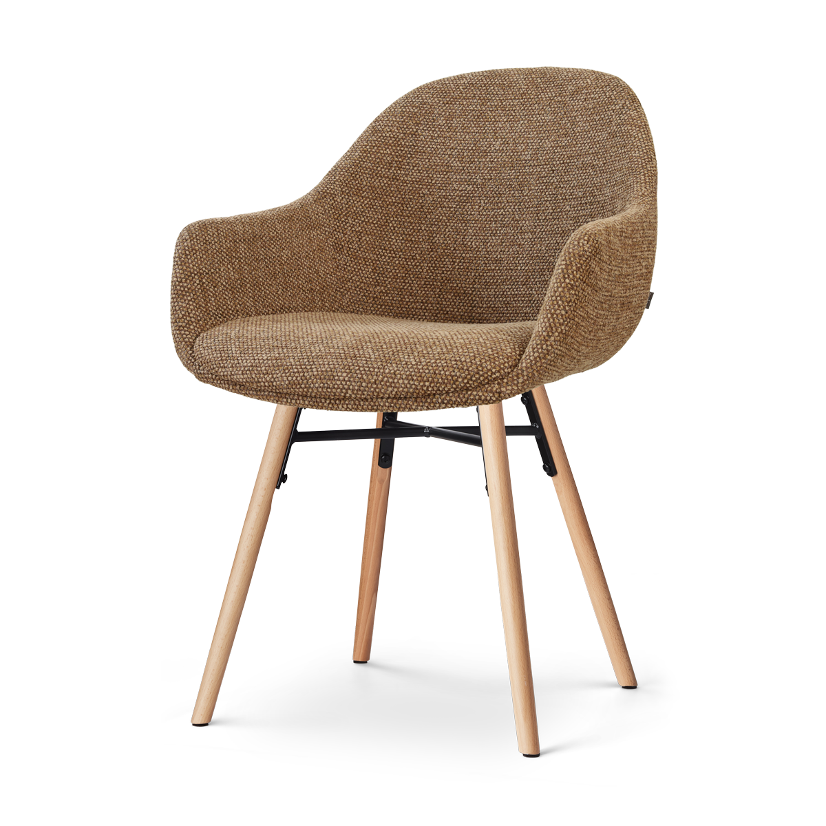 Nena-Mae eetkamerstoel bruin blend - houten onderstel