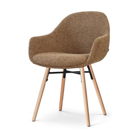 Nena-Mae eetkamerstoel bruin blend - houten onderstel