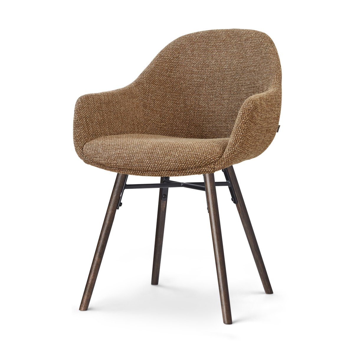 Nena-Mae eetkamerstoel bruin blend - walnoot houten onderstel