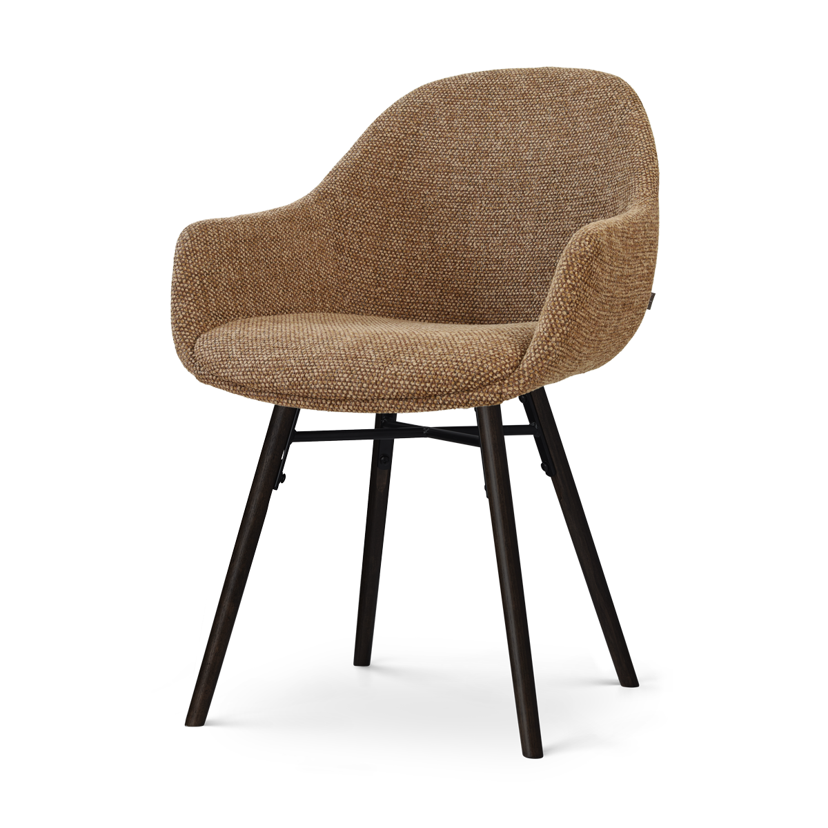 Nena-Mae eetkamerstoel bruin blend - zwart houten onderstel