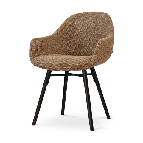 Nena-Mae eetkamerstoel bruin blend - zwart houten onderstel