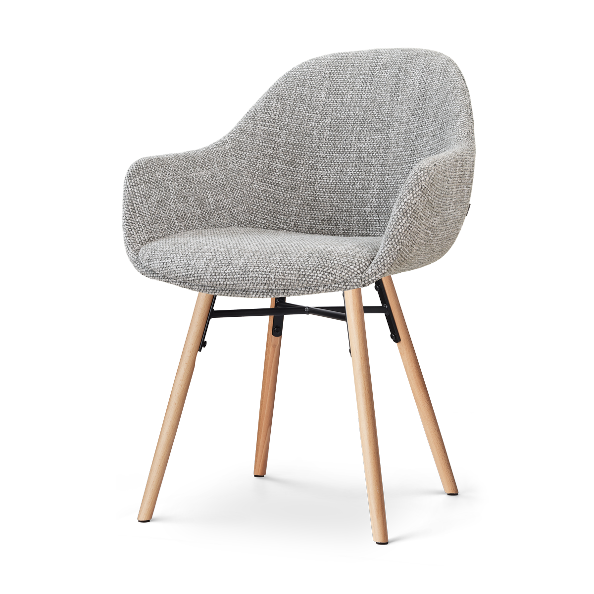 Nena-Mae eetkamerstoel grijs blend - houten onderstel