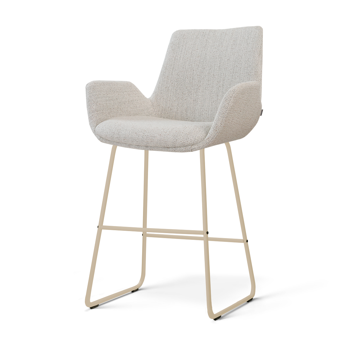 Nino-Eef barkruk beige gemêleerd - beige onderstel - 65 cm