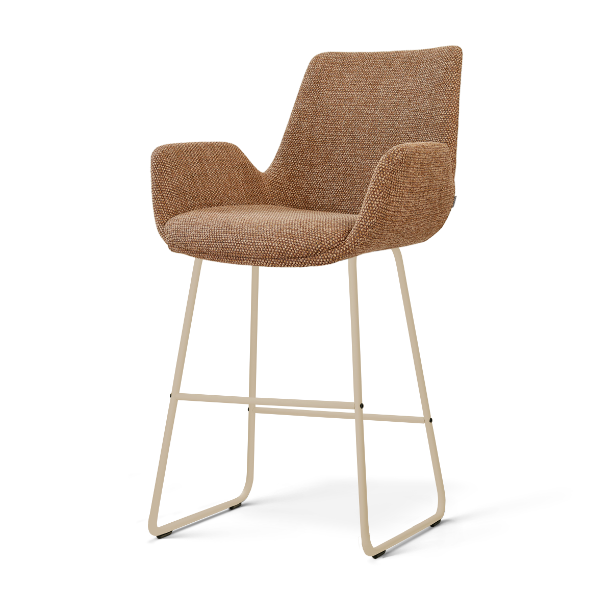 Nino-Eef barkruk bruin blend - beige onderstel - 65 cm