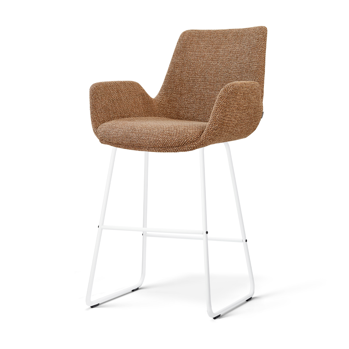 Nino-Eef barkruk bruin blend - wit onderstel - 65 cm