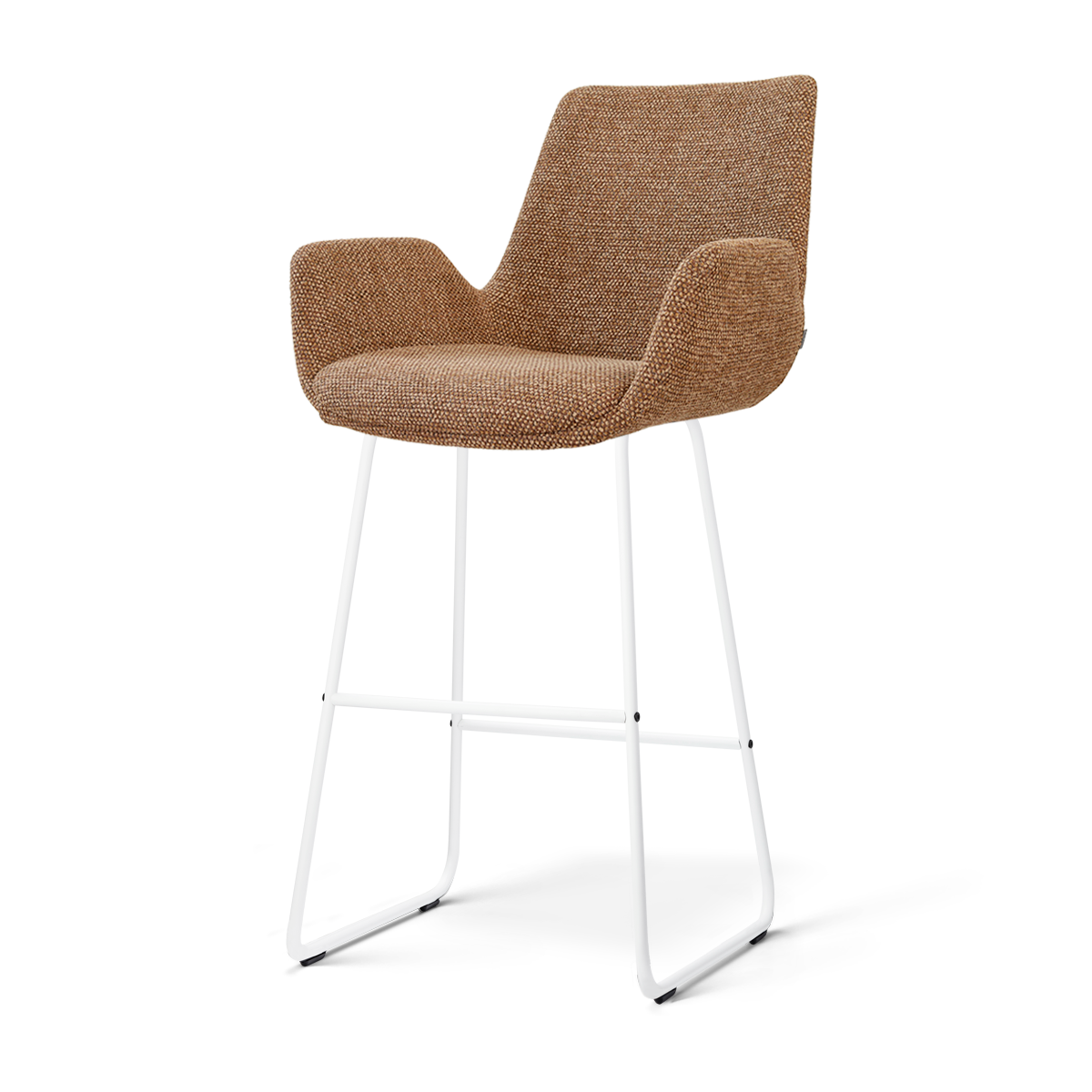 Nino-Eef barkruk bruin blend - wit onderstel - 75 cm