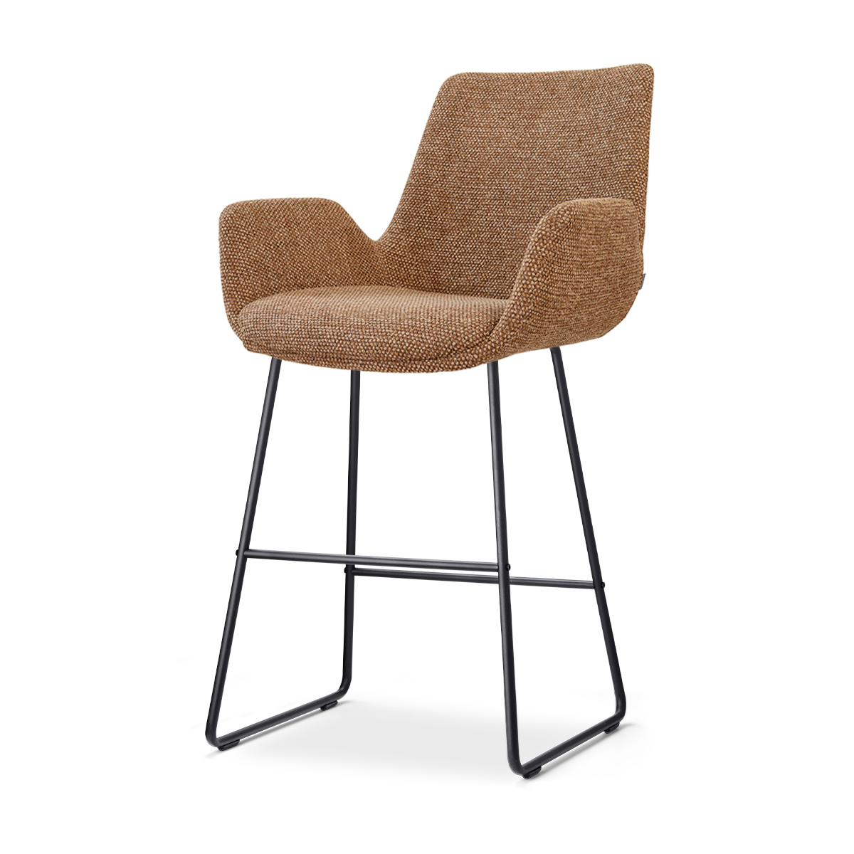 Nino-Eef barkruk bruin blend - zwart onderstel - 65 cm