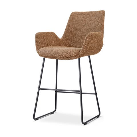 Nino-Eef barkruk bruin blend - zwart onderstel - 65 cm