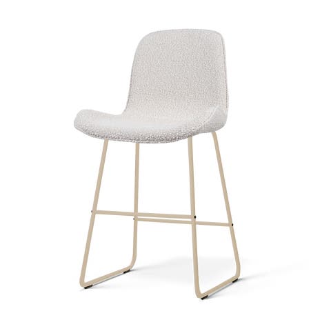 Nino-Fé barkruk bouclé beige - beige onderstel - 65 cm