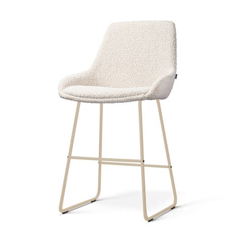 Nino-Isa barkruk bouclé beige - beige onderstel - 65 cm