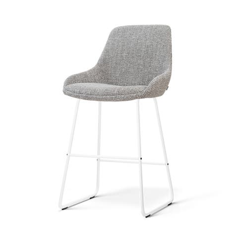 Nino-Isa barkruk grijs blend - wit onderstel - 65 cm