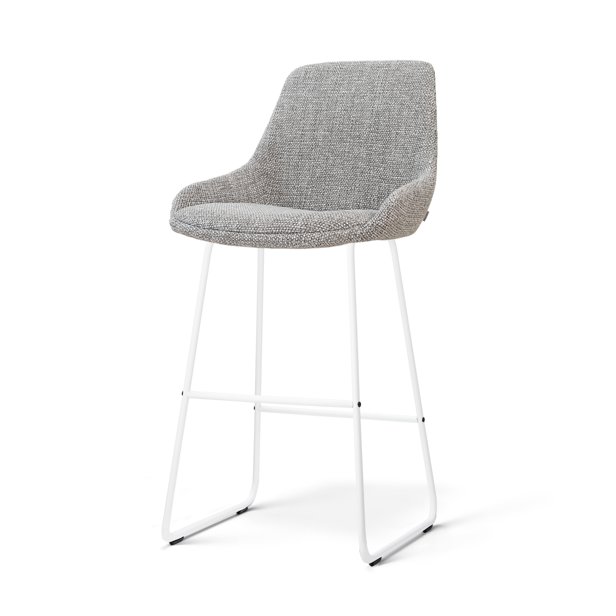 Nino-Isa barkruk grijs blend - wit onderstel - 75 cm