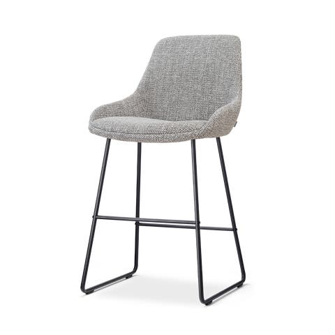 Nino-Isa barkruk grijs blend - zwart onderstel - 65 cm