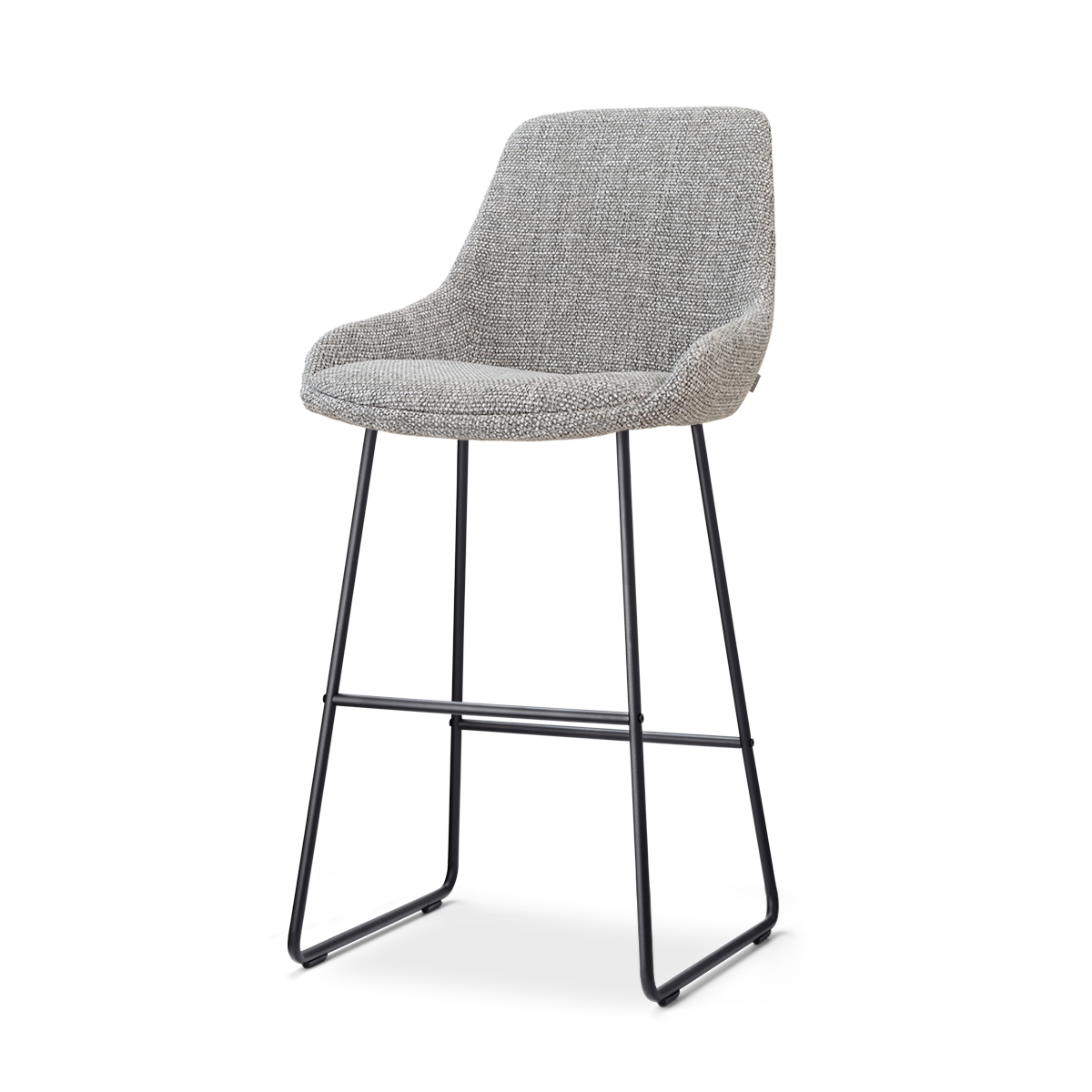 Nino-Isa barkruk grijs blend - zwart onderstel - 75 cm