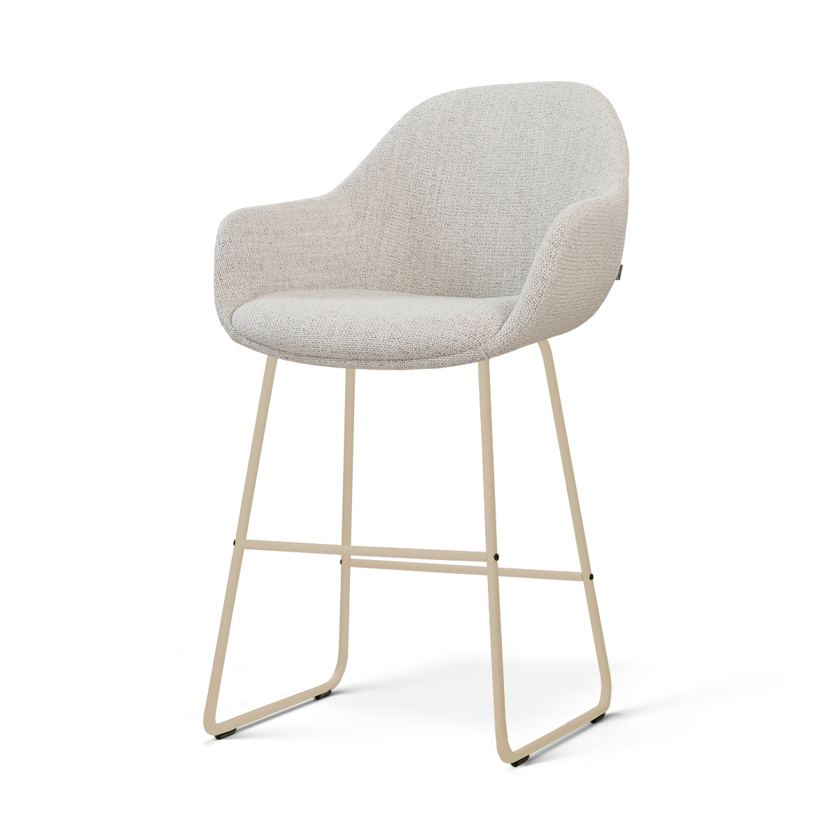 Nino-Mae barkruk beige gemêleerd - beige onderstel - 65 cm