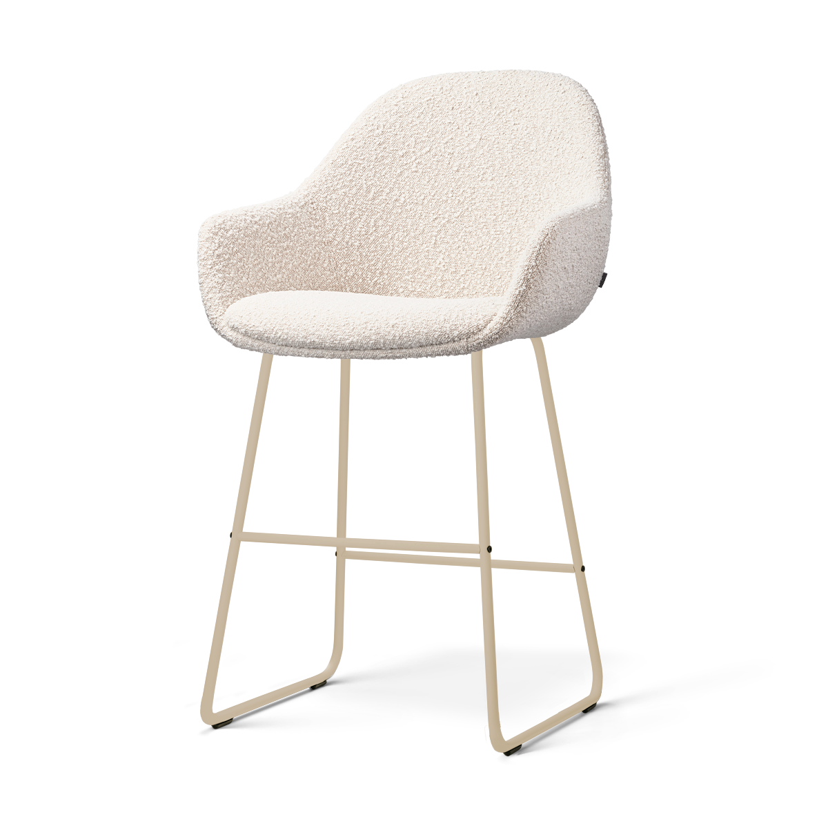 Nino-Mae barkruk bouclé beige - beige onderstel - 65 cm