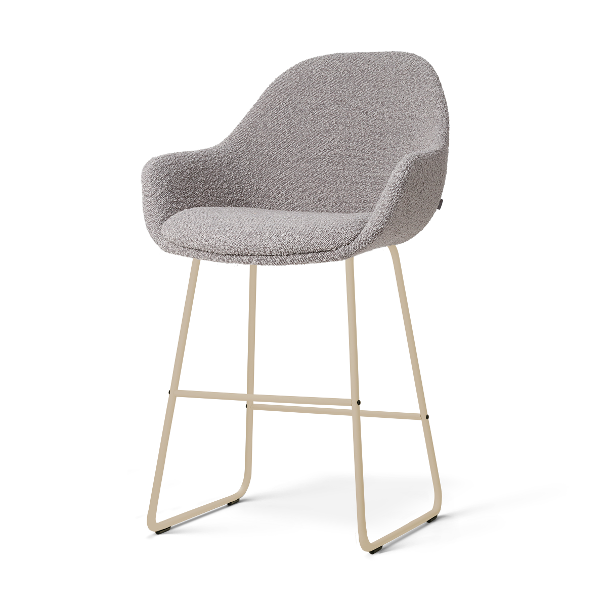 Nino-Mae barkruk bouclé taupe - beige onderstel - 65 cm