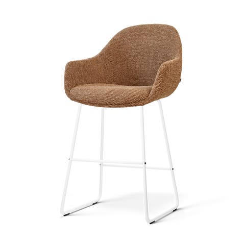 Nino-Mae barkruk bruin blend - wit onderstel - 65 cm