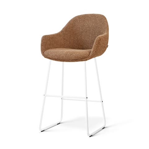 Nino-Mae barkruk bruin blend - wit onderstel - 75 cm