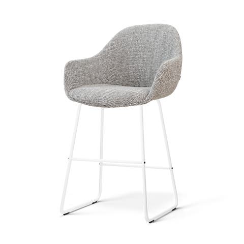 Nino-Mae barkruk grijs blend - wit onderstel - 65 cm