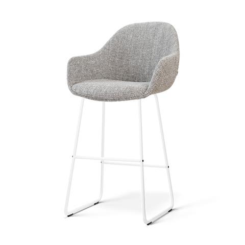 Nino-Mae barkruk grijs blend - wit onderstel - 75 cm