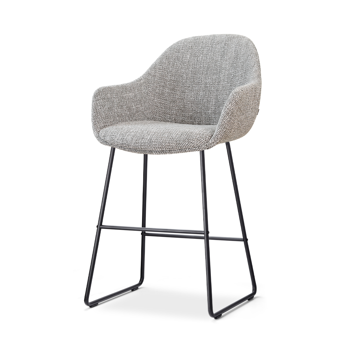 Nino-Mae barkruk grijs blend - zwart onderstel - 65 cm