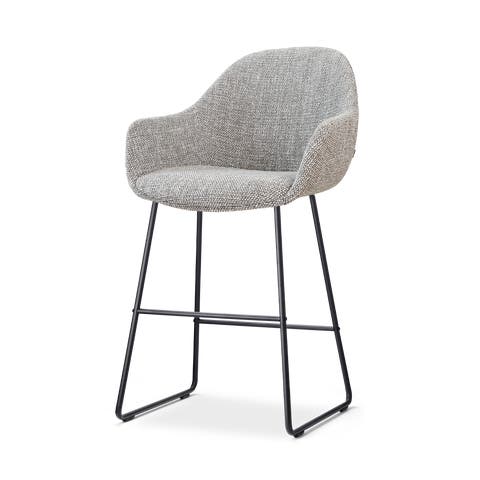 Nino-Mae barkruk grijs blend - zwart onderstel - 65 cm