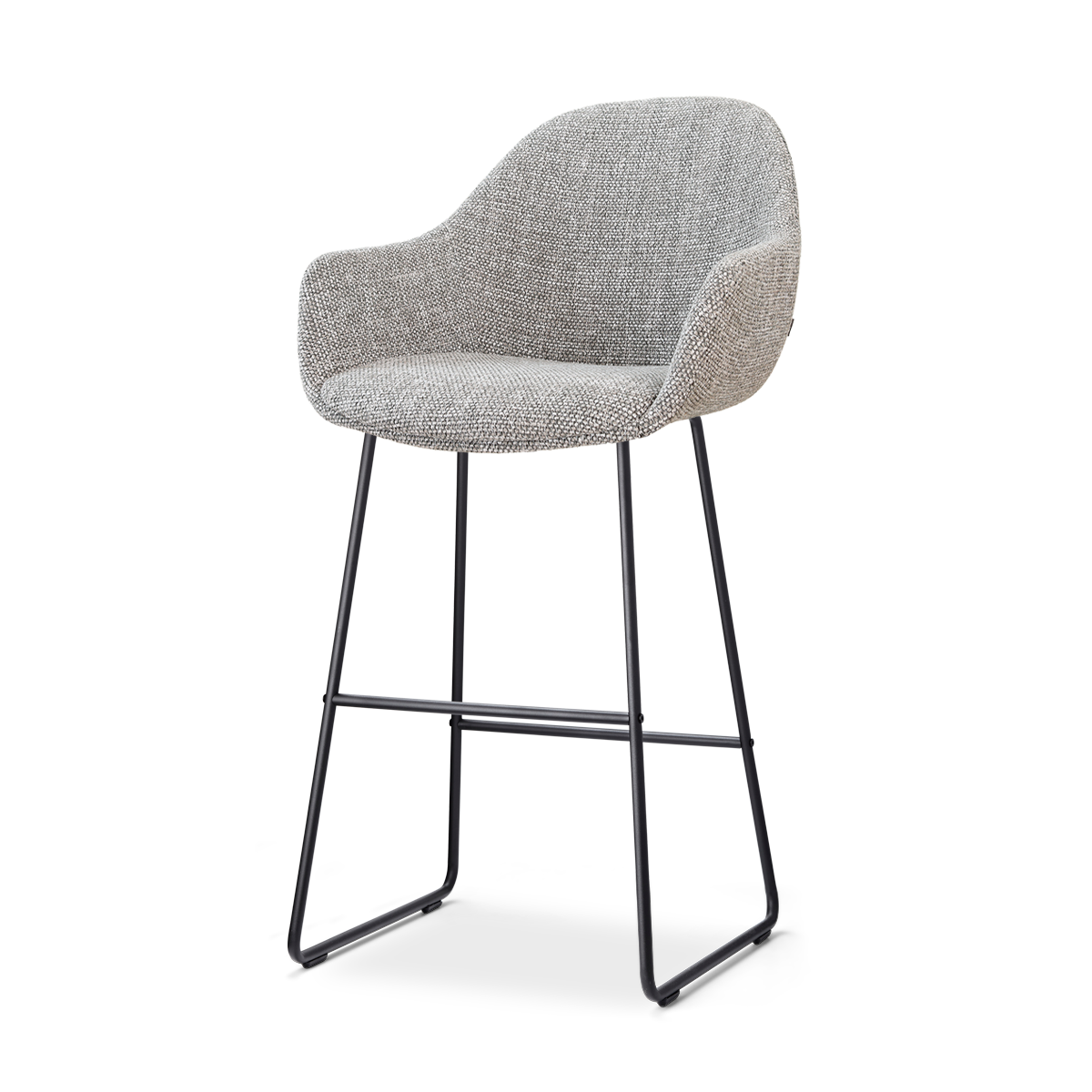 Nino-Mae barkruk grijs blend - zwart onderstel - 75 cm