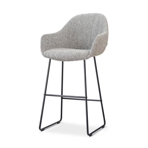 Nino-Mae barkruk grijs blend - zwart onderstel - 75 cm