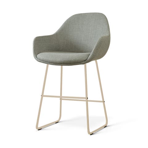 Nino-Mae barkruk saliegroen - beige onderstel - 65 cm
