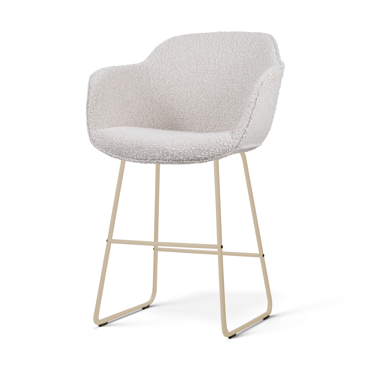 Nino-Mare barkruk bouclé beige - beige onderstel - 65 cm