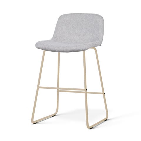 Nino-Mats barkruk lichtgrijs - beige onderstel - 65 cm