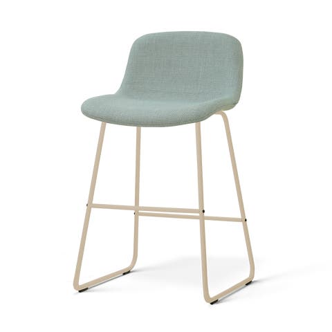 Nino-Mats barkruk saliegroen - beige onderstel - 65 cm