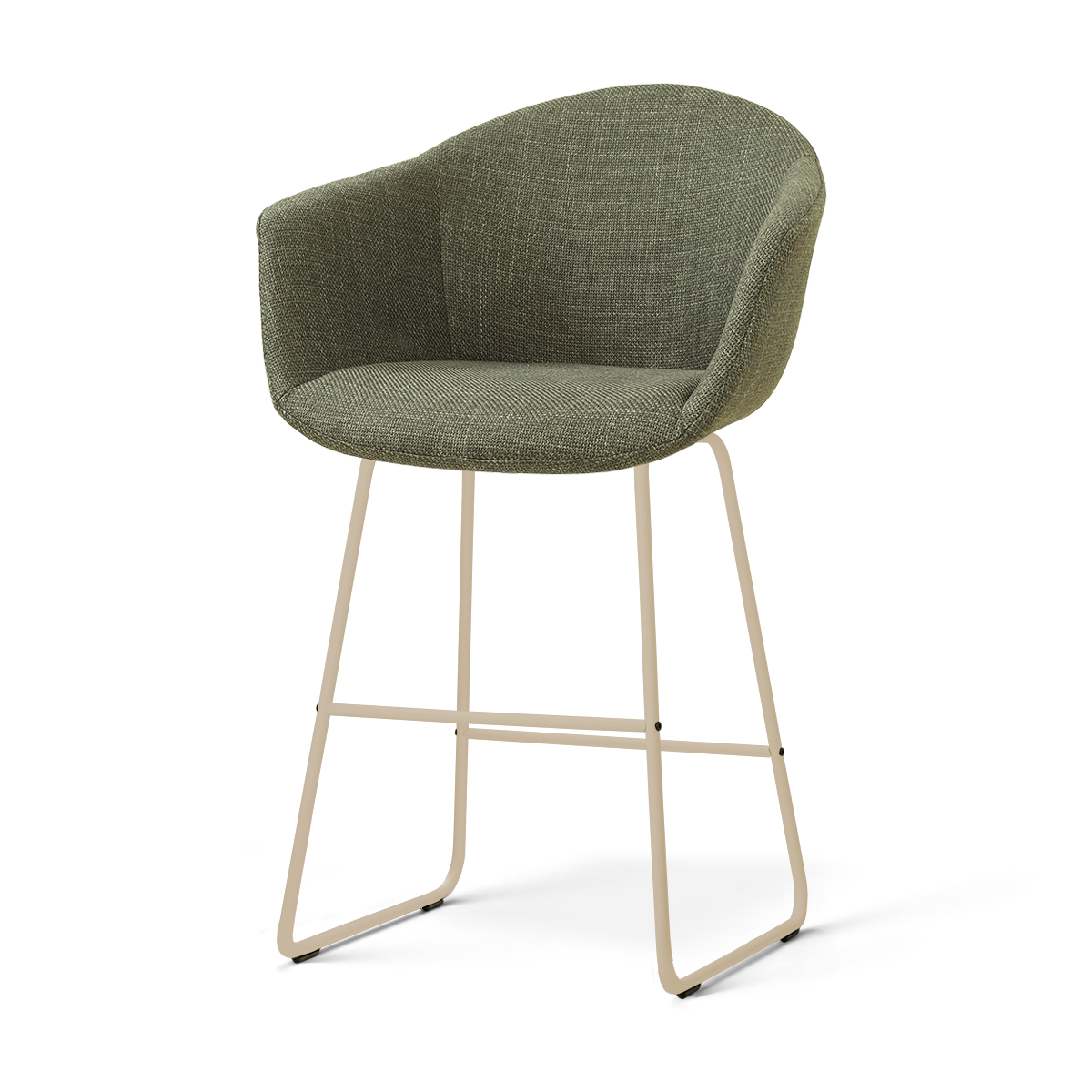 Nino-Otis barkruk forestgroen - beige onderstel - 65 cm