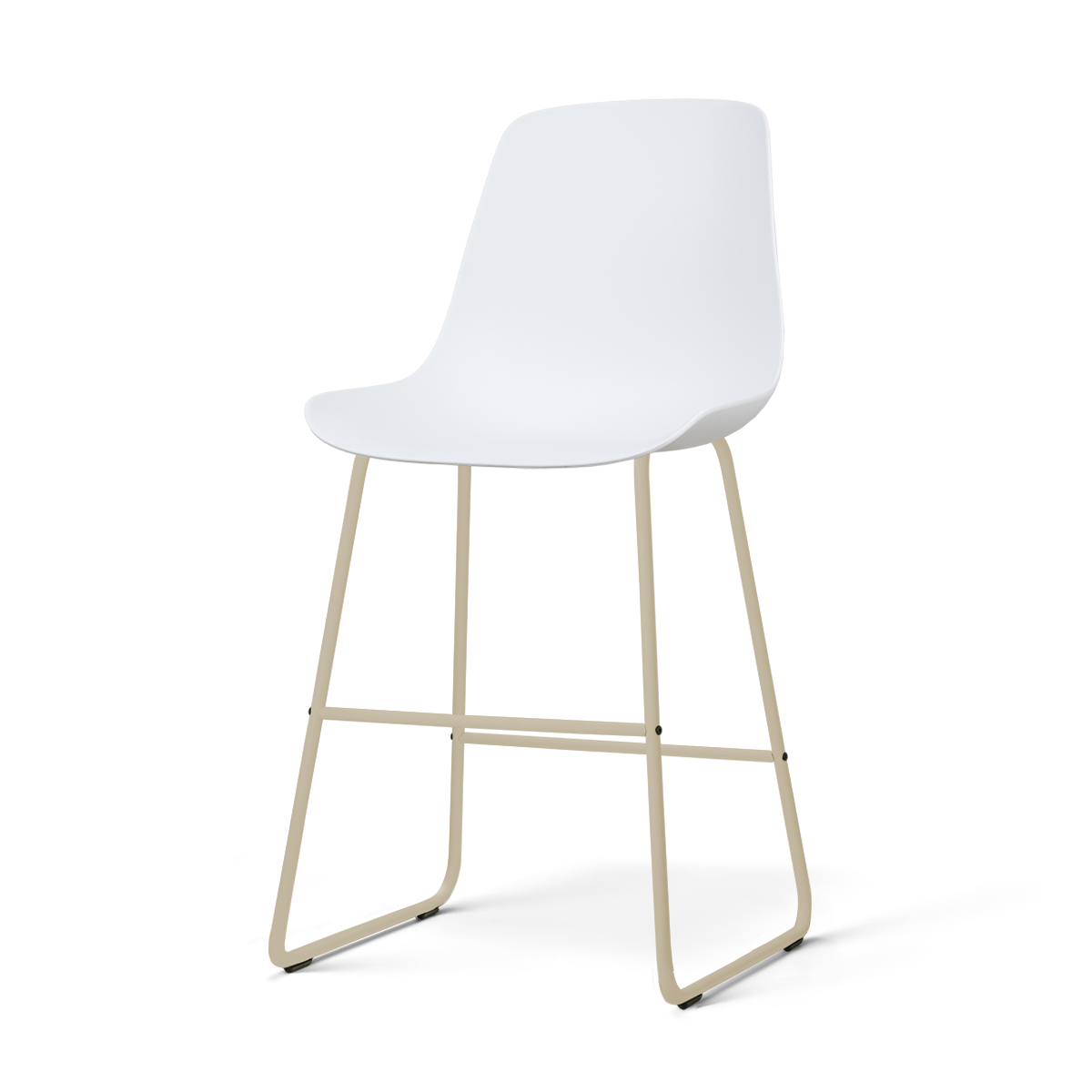 Nino-Pip barkruk wit - beige onderstel - 65 cm