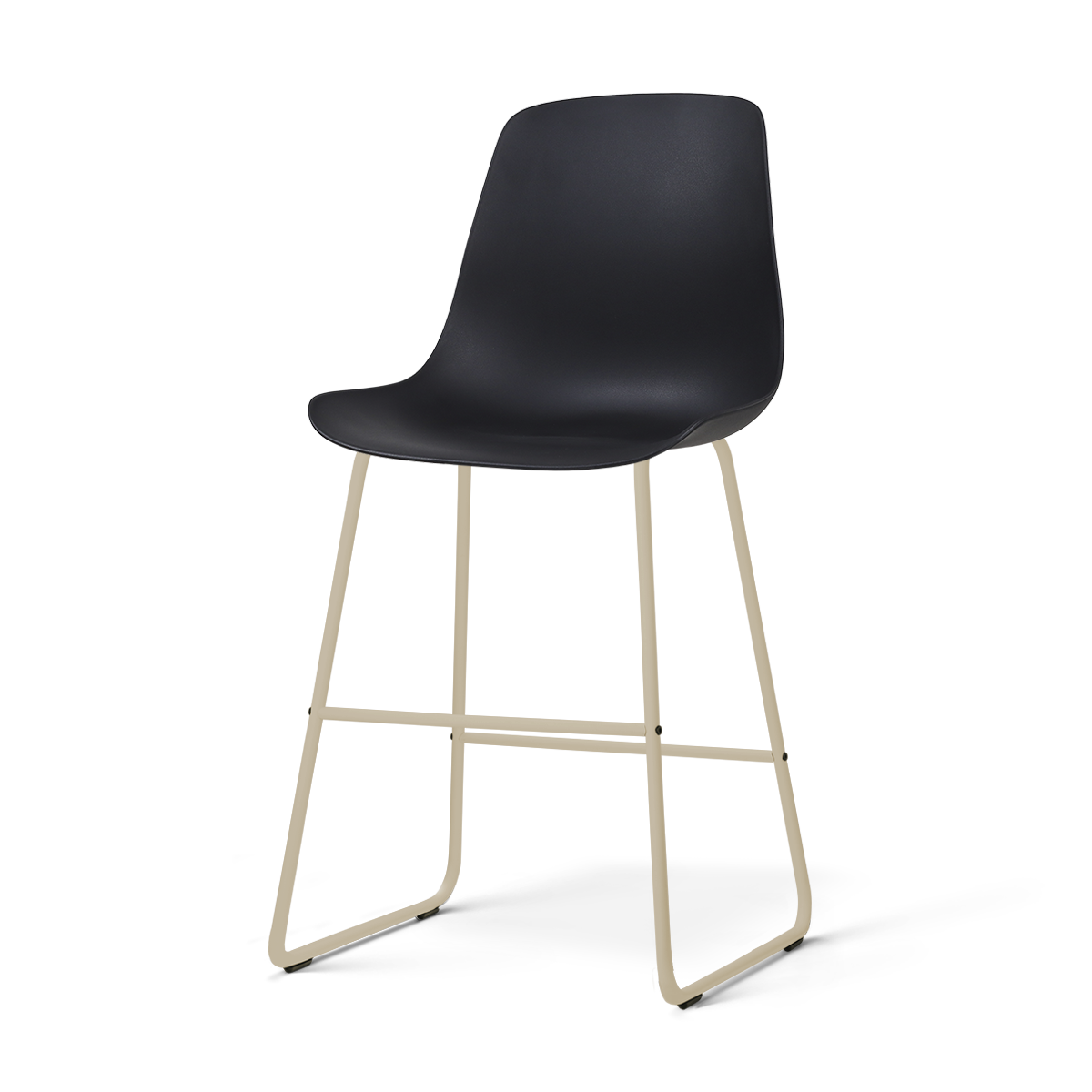 Nino-Pip barkruk zwart - beige onderstel - 65 cm