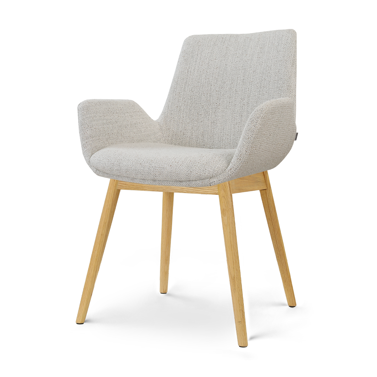 Nio-Eef eetkamerstoel beige gemêleerd - houten onderstel