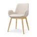 Nio-Eef eetkamerstoel beige - houten onderstel