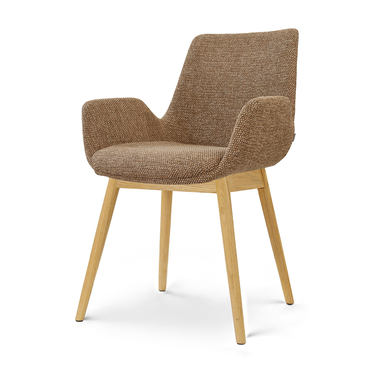 Nio-Eef eetkamerstoel bruin blend - houten onderstel