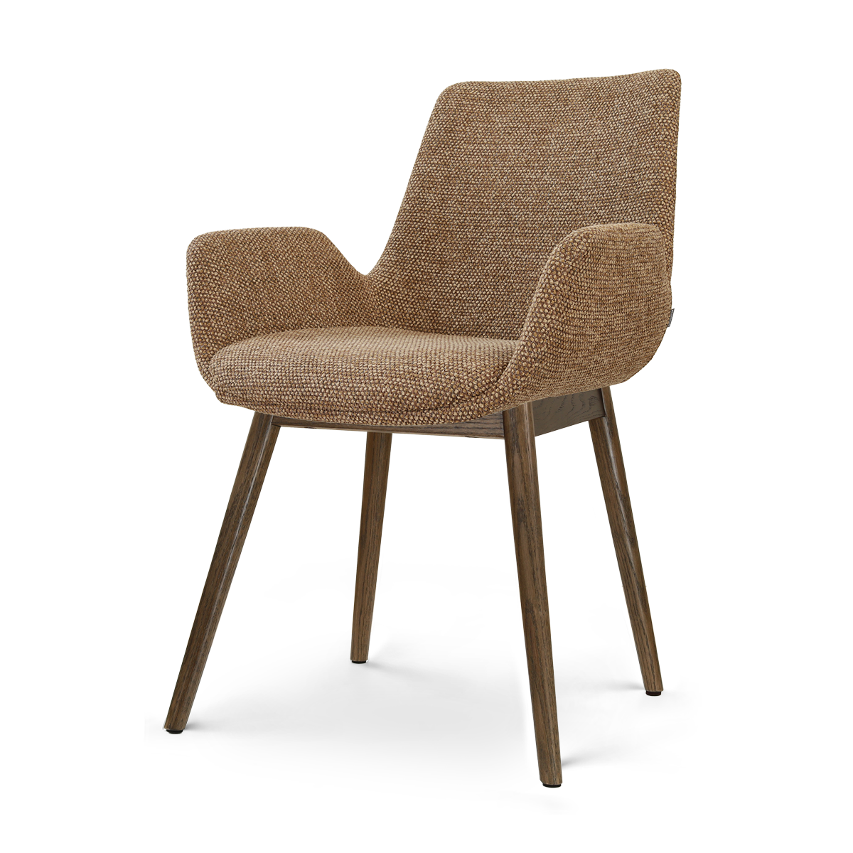 Nio-Eef eetkamerstoel bruin blend - walnoot houten onderstel