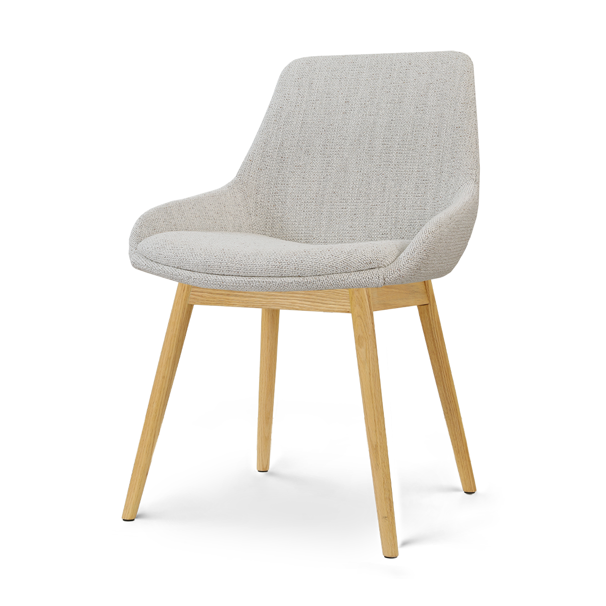 Nio-Isa eetkamerstoel beige gemêleerd - houten onderstel