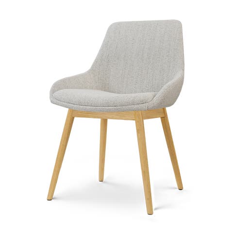 Nio-Isa eetkamerstoel beige gemêleerd - houten onderstel